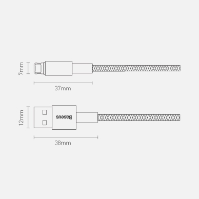 Kabelis Baseus Tungsten USB - Lightning 2,4 A 2 m Juodas (CALWJ-A01) 15 Kabelis Baseus Tungsten USB - Lightning 2,4 A 2 m Juodas (CALWJ-A01) 15