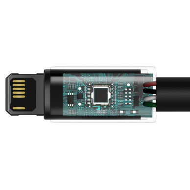 Kabelis Baseus Tungsten USB - Lightning 2,4 A 2 m Juodas (CALWJ-A01) 7 Kabelis Baseus Tungsten USB - Lightning 2,4 A 2 m Juodas (CALWJ-A01) 7