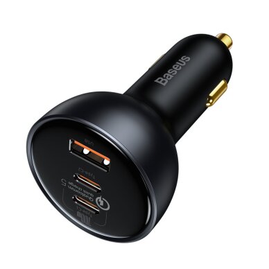 Automobilinis įkroviklis Baseus TZCCZM-0G USB-A / USB-C 160 W PPS / QC 5 / PD – pilkas 1 Automobilinis įkroviklis Baseus TZCCZM-0G USB-A / USB-C 160 W PPS / QC 5 / PD – pilkas 1