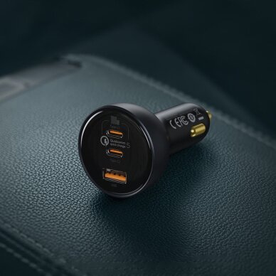Automobilinis įkroviklis Baseus TZCCZM-0G USB-A / USB-C 160 W PPS / QC 5 / PD – pilkas 12 Automobilinis įkroviklis Baseus TZCCZM-0G USB-A / USB-C 160 W PPS / QC 5 / PD – pilkas 12