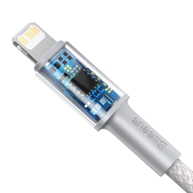 Kabelis Baseus usb Type C - Lightning cable Power Delivery fast charge 20 W 2 m baltas (CATLGD-A02) 3