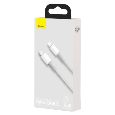 Kabelis Baseus usb Type C - Lightning cable Power Delivery fast charge 20 W 2 m baltas (CATLGD-A02) 4