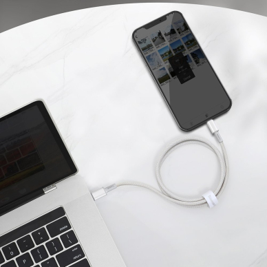 Kabelis Baseus usb Type C - Lightning cable Power Delivery fast charge 20 W 2 m baltas (CATLGD-A02) 7
