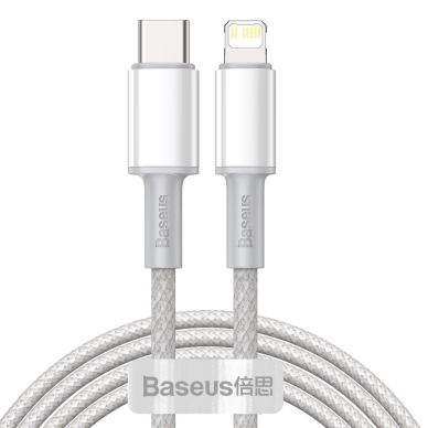 Kabelis Baseus usb Type C - Lightning cable Power Delivery fast charge 20 W 2 m baltas (CATLGD-A02)