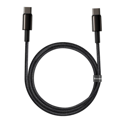 Kabelis Baseus usb Type C - USB Type C cable Power Delivery Quick Charge 100 W 5 A 1 m juodas (CATWJ-01) 1 Kabelis Baseus usb Type C - USB Type C cable Power Delivery Quick Charge 100 W 5 A 1 m juodas (CATWJ-01) 1