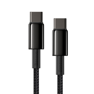 Kabelis Baseus usb Type C - USB Type C cable Power Delivery Quick Charge 100 W 5 A 1 m juodas (CATWJ-01) 2 Kabelis Baseus usb Type C - USB Type C cable Power Delivery Quick Charge 100 W 5 A 1 m juodas (CATWJ-01) 2