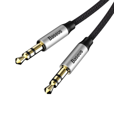 Baseus Yiven M30 stereo AUX 3.5 mm audio cable male mini jack 1m silver-black (CAM30-BS1) 3 Baseus Yiven M30 stereo AUX 3.5 mm audio cable male mini jack 1m silver-black (CAM30-BS1) 3