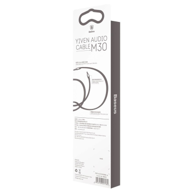 Baseus Yiven M30 stereo AUX 3.5 mm audio cable male mini jack 1m silver-black (CAM30-BS1) 5 Baseus Yiven M30 stereo AUX 3.5 mm audio cable male mini jack 1m silver-black (CAM30-BS1) 5