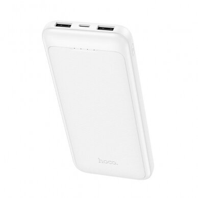 [Užsakomoji prekė] Išorinė baterija powerbank 2x USB, Type-C, 2A, 10000mAh - Hoco Smart (J111) - Balta 1