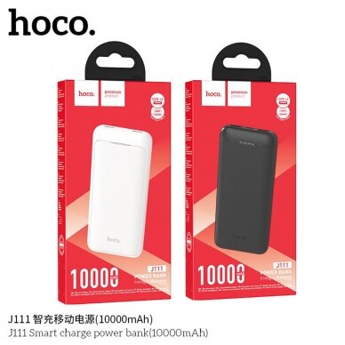 [Užsakomoji prekė] Išorinė baterija powerbank 2x USB, Type-C, 2A, 10000mAh - Hoco Smart (J111) - Balta 6