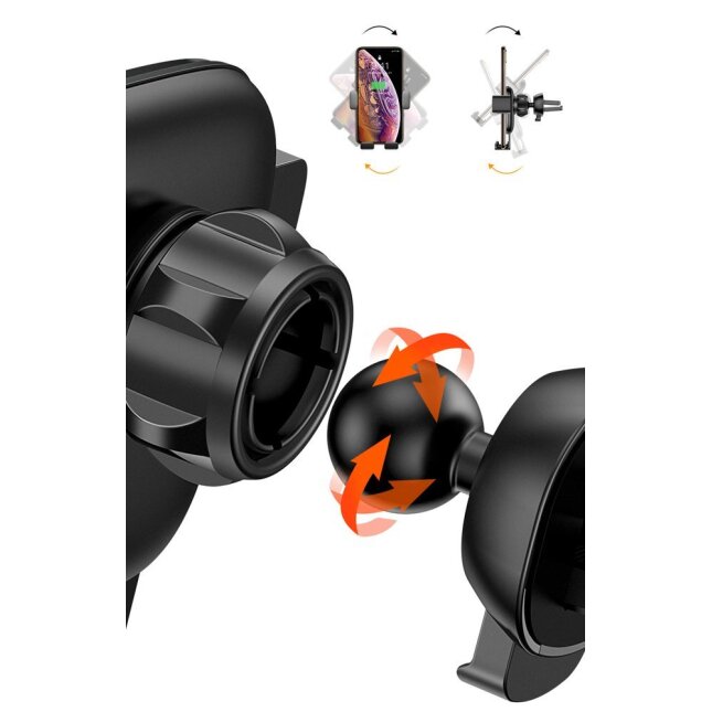 Automobilinis laikiklis Baseus Cube SUYL-FK01 gravity 4.7–6.6" ventiliacijos angai – juodas 16