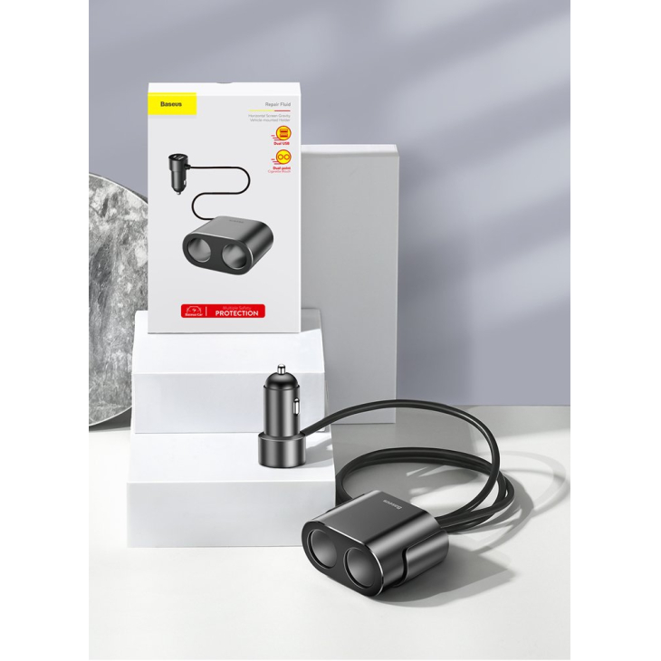 Automobilinis Įkroviklis Baseus High Efficiency One To Two Cigarette Lighter(Dual-Cigarette Lighter 80W +Dual Usb 3.1A) Juodas (Crdyq-01) 18 Automobilinis Įkroviklis Baseus High Efficiency One To Two Cigarette Lighter(Dual-Cigarette Lighter 80W +Dual Usb 3.1A) Juodas (Crdyq-01) 18