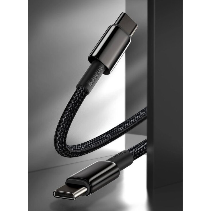 Krovimo kabelis Baseus CATWJ-01 USB-C / USB-C PD QC 100 W 5 A 1 m – juodas 11