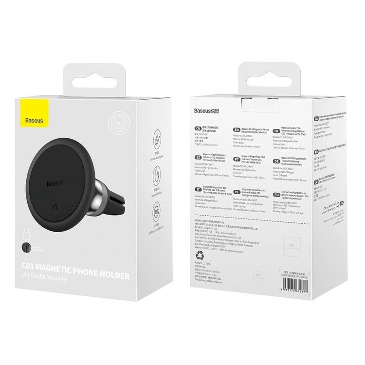 Baseus C01 Overseas Edition magnetic Automobilinis laikiklisair vent - Juodas 4