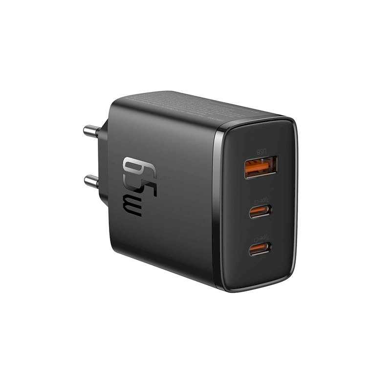 Baseus Cube Pro 65W GaN Įkroviklis 2x USB-C USB-A - Juodas 2 Baseus Cube Pro 65W GaN Įkroviklis 2x USB-C USB-A - Juodas 2