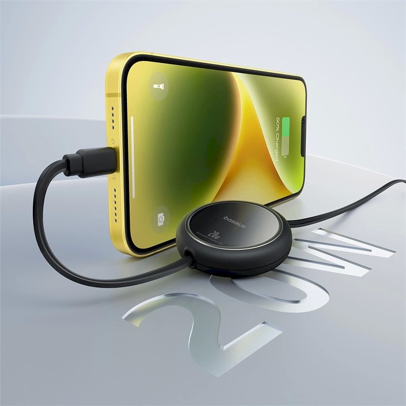 Baseus Free2Pull ištraukiamas USB-C / Lightning kabelis 20W 1 m – juodas 11