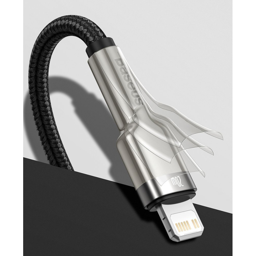 Baseus Cafule Series Kabelis Type-C Į iP PD 20W 1m Juodas 12 Baseus Cafule Series Kabelis Type-C Į iP PD 20W 1m Juodas 12