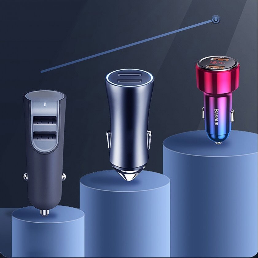 Automobilinis įkroviklis Baseus Magic Series Dual Qc Car Charger With Digital Display 2X Usb Qc3.0 45W 6A Juodas 8 Automobilinis įkroviklis Baseus Magic Series Dual Qc Car Charger With Digital Display 2X Usb Qc3.0 45W 6A Juodas 8