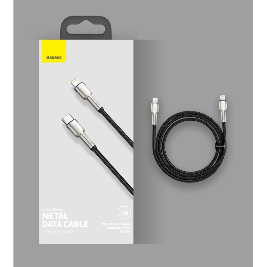 Baseus Cafule Series Kabelis Type-C Į iP PD 20W 1m Juodas 16 Baseus Cafule Series Kabelis Type-C Į iP PD 20W 1m Juodas 16