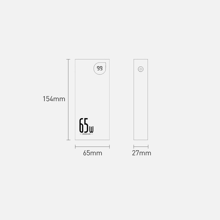 Baseus Adaman power bank Išorinė Baterija 2x USB / 1x USB Type C / 1x micro USB 20000mAh 65W Juodas (PPIMDA-D01) 20 Baseus Adaman power bank Išorinė Baterija 2x USB / 1x USB Type C / 1x micro USB 20000mAh 65W Juodas (PPIMDA-D01) 20