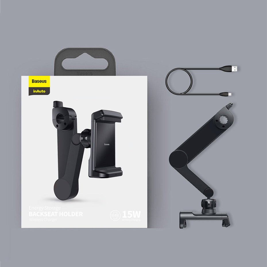 Bevielis įkroviklis Baseus Energy Storage Backseat Holder Wireless Qi 15 W Juodas 21 Bevielis įkroviklis Baseus Energy Storage Backseat Holder Wireless Qi 15 W Juodas 21