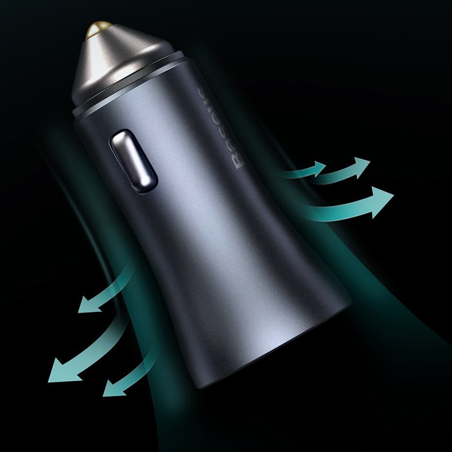 Baseus Golden Contactor Pro Dviejų Jungčių Greitas Automobilinis Įkroviklis U+C 40W Tamsiai Pilkas 15 Baseus Golden Contactor Pro Dviejų Jungčių Greitas Automobilinis Įkroviklis U+C 40W Tamsiai Pilkas 15