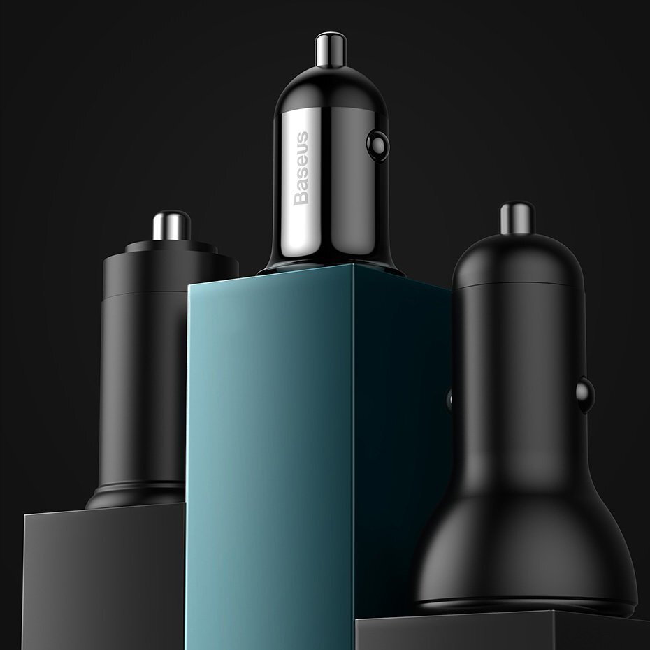 Automobilinis įkroviklis Baseus Grain Pro 2× USB 4.8 A (CCALLP-01) – juodas 12