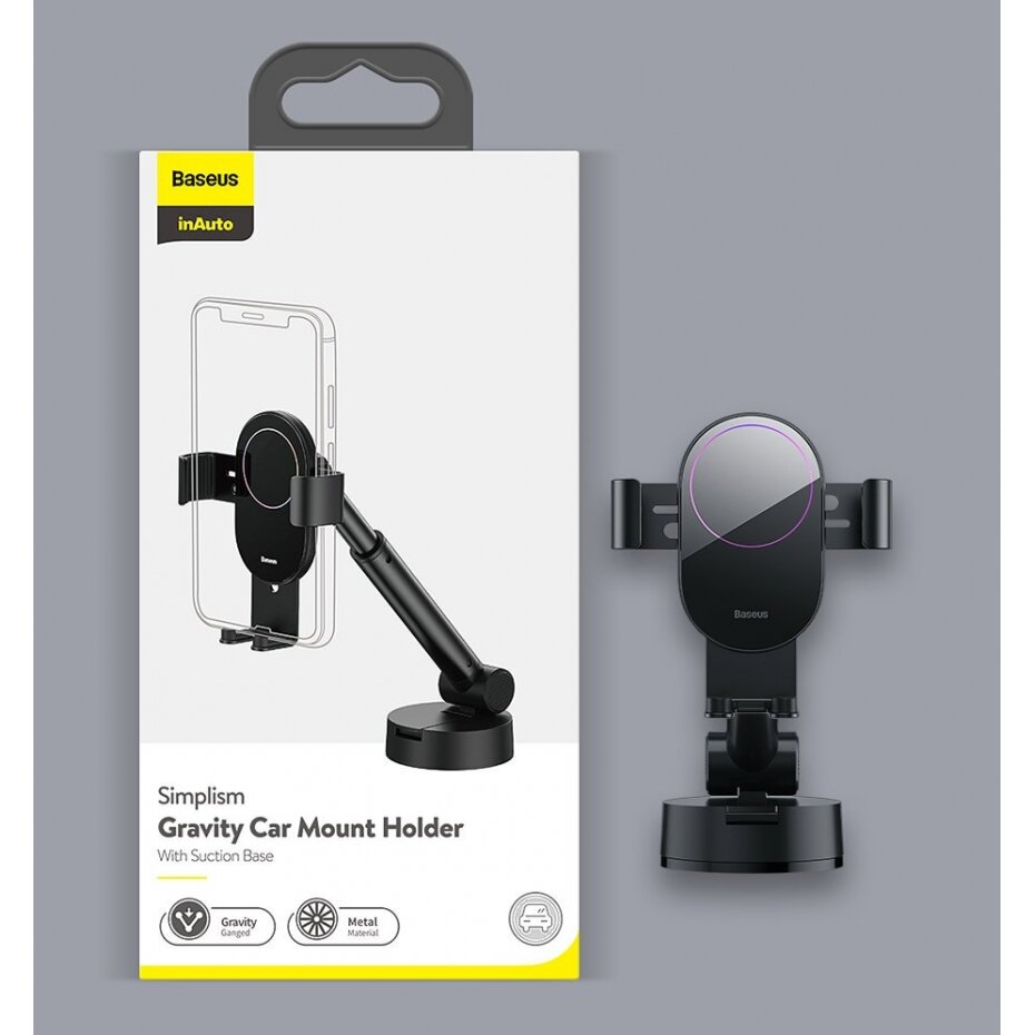 Gravitacinis laikiklis Baseus Dashboard Windshield Phone Bracket Holder juodas (Suyl-Jy01) 23 Gravitacinis laikiklis Baseus Dashboard Windshield Phone Bracket Holder juodas (Suyl-Jy01) 23