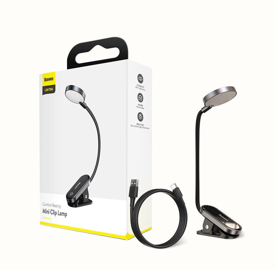 Baseus mini LED Skaitymo Lempa Su Spaustuku Pilka (DGRAD-0G) 23 Baseus mini LED Skaitymo Lempa Su Spaustuku Pilka (DGRAD-0G) 23
