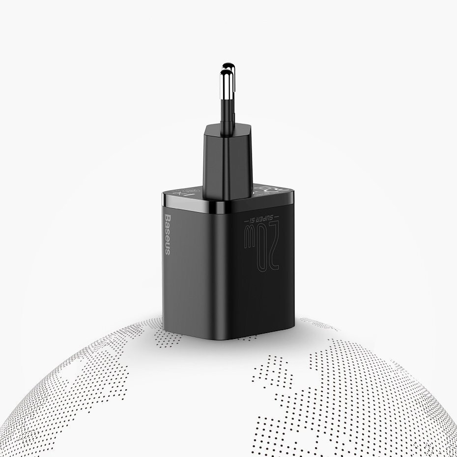 Baseus Super Si 1C Greitas Buitinis Įkroviklis USB Type C 20 W Juodas (CCSUP-B01) UGLX912 14 Baseus Super Si 1C Greitas Buitinis Įkroviklis USB Type C 20 W Juodas (CCSUP-B01) UGLX912 14
