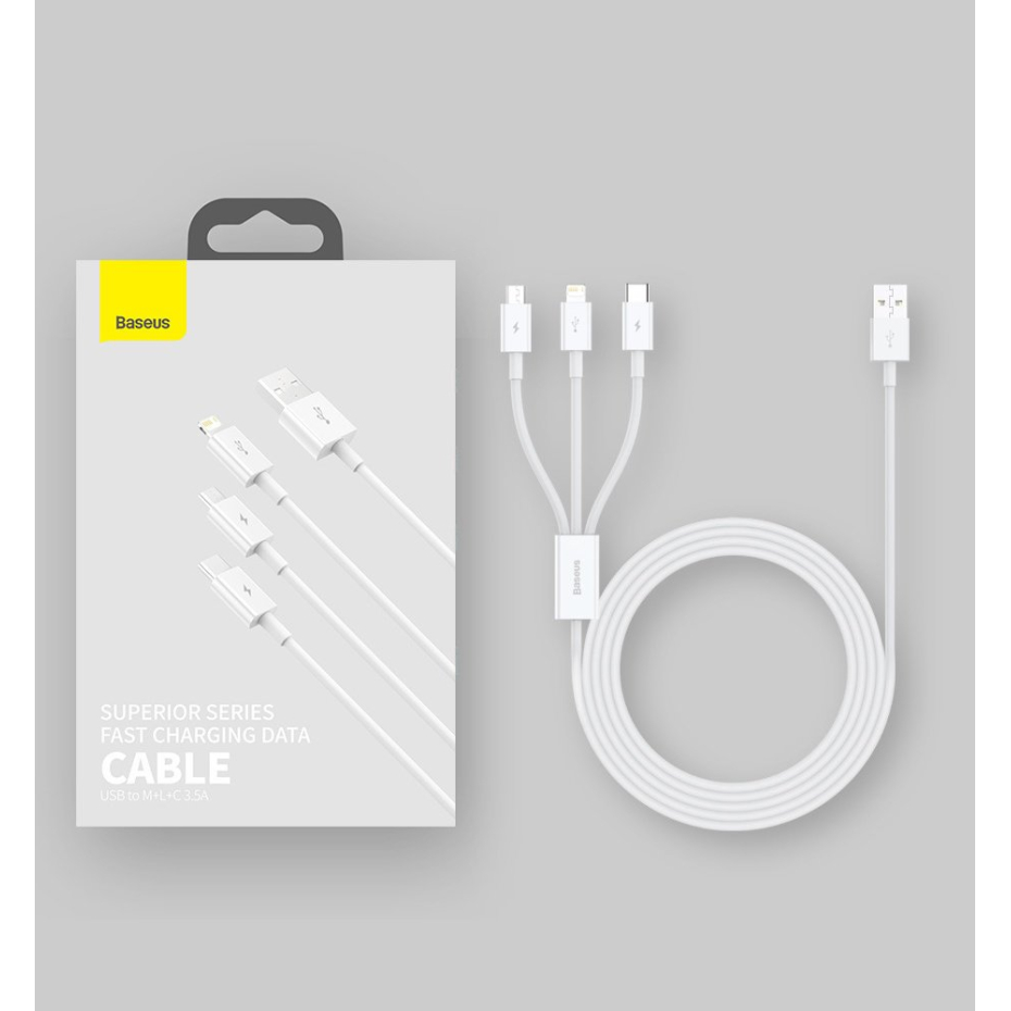 Baseus Superior Cable USB - Lightning / micro USB / USB Type 3,5 A 1,5m Blue (CAMLTYS-03) 20