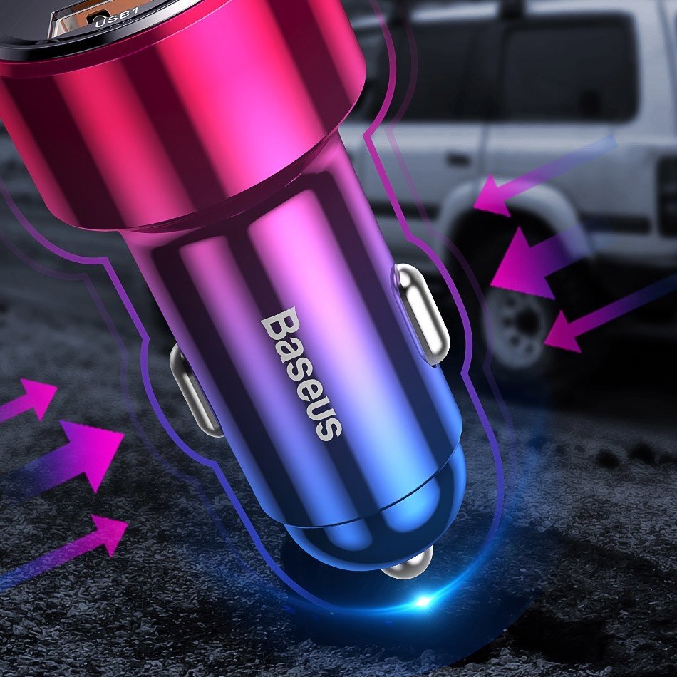 Automobilinis įkroviklis Baseus Magic Series Dual Qc Car Charger With Digital Display 2X Usb Qc3.0 45W 6A Juodas 12 Automobilinis įkroviklis Baseus Magic Series Dual Qc Car Charger With Digital Display 2X Usb Qc3.0 45W 6A Juodas 12