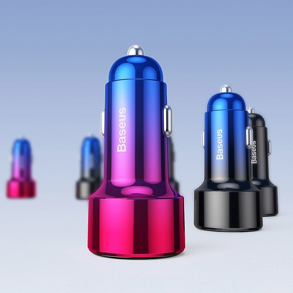 Automobilinis įkroviklis Baseus Magic Series Dual Qc Car Charger With Digital Display 2X Usb Qc3.0 45W 6A Juodas 14 Automobilinis įkroviklis Baseus Magic Series Dual Qc Car Charger With Digital Display 2X Usb Qc3.0 45W 6A Juodas 14