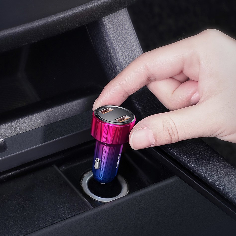 Automobilinis įkroviklis Baseus Magic Series Dual Qc Car Charger With Digital Display 2X Usb Qc3.0 45W 6A Juodas 7 Automobilinis įkroviklis Baseus Magic Series Dual Qc Car Charger With Digital Display 2X Usb Qc3.0 45W 6A Juodas 7