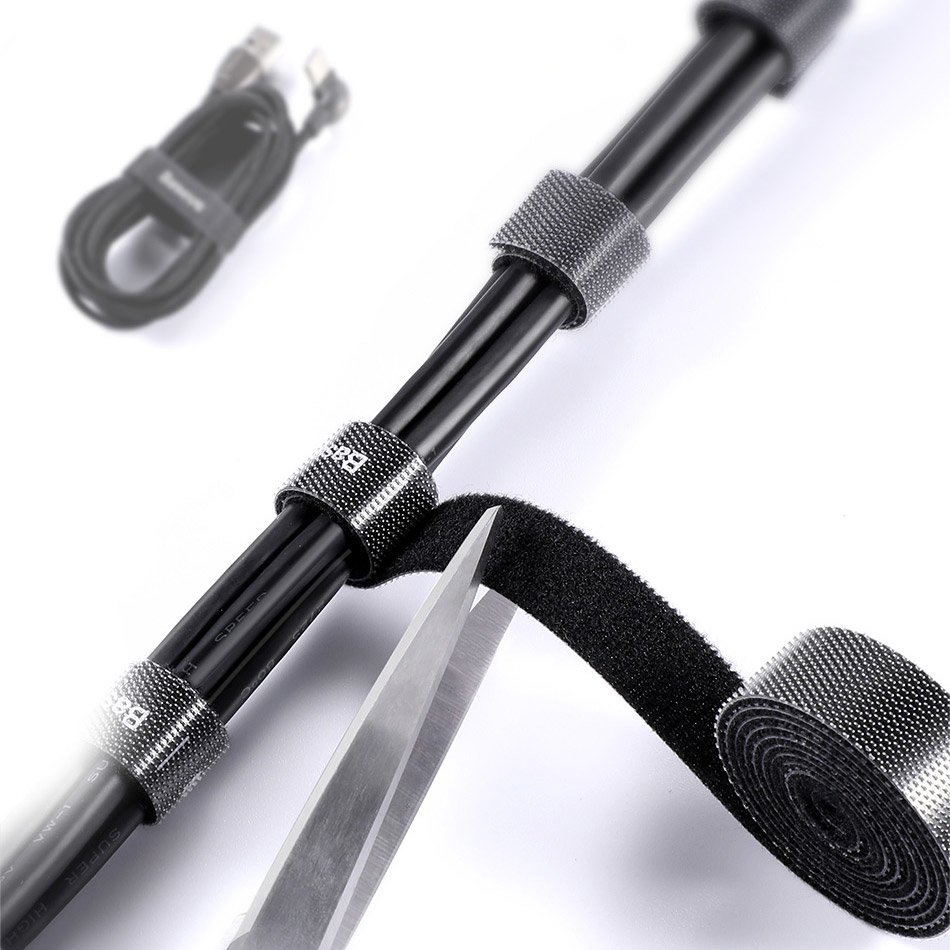 Baseus Rainbow Circle Velcro Straps To Organizing Cables 3M Gray (Acmgt-F0G)  12 Baseus Rainbow Circle Velcro Straps To Organizing Cables 3M Gray (Acmgt-F0G)  12