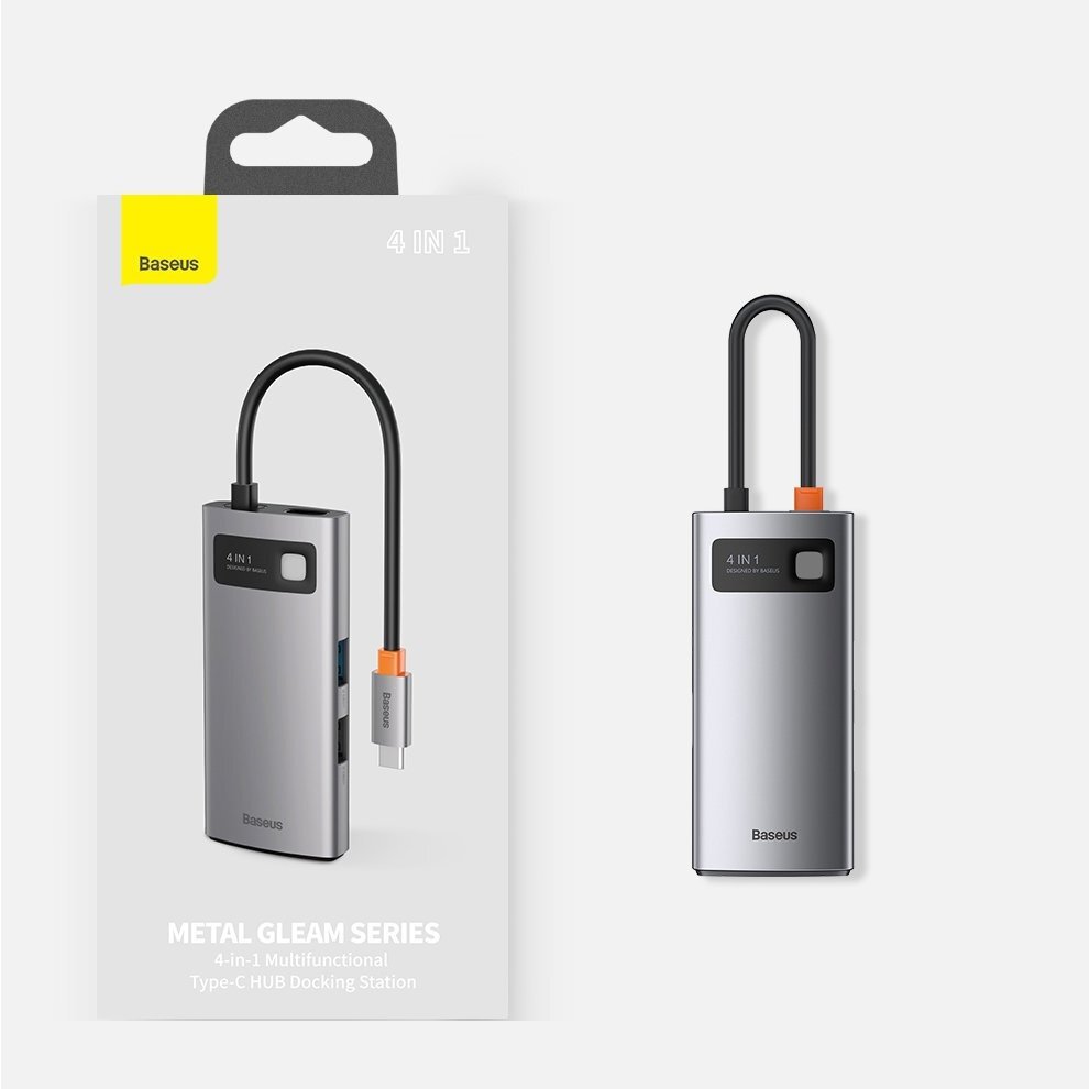 Baseus Metal Gleam 4in1 Daugiafunkcinis Šakotuvas HUB USB Type C - USB Type C 100 W / HDMI 4K 30 Hz / 1x USB 3.2 Gen 1 / 1x USB 2.0 (CAHUB-CY0G) UGLX912 20 Baseus Metal Gleam 4in1 Daugiafunkcinis Šakotuvas HUB USB Type C - USB Type C 100 W / HDMI 4K 30 Hz / 1x USB 3.2 Gen 1 / 1x USB 2.0 (CAHUB-CY0G) UGLX912 20