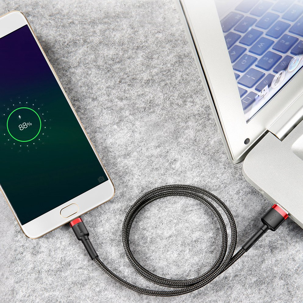 USB Kabelis Durable Nylon Braided Wire Usb / Micro Usb 2A 3M Juodas/pilkas (Camklf-Hg1) UGLX912 13