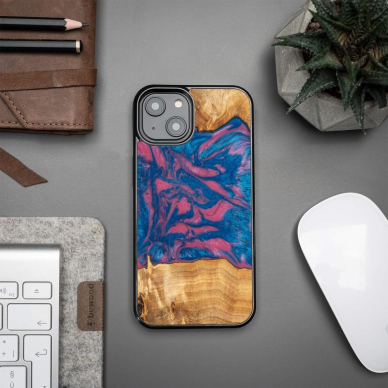 Dėklas Bewood Unique Vegas iPhone 14 - Rožinis/Mėlynas 1