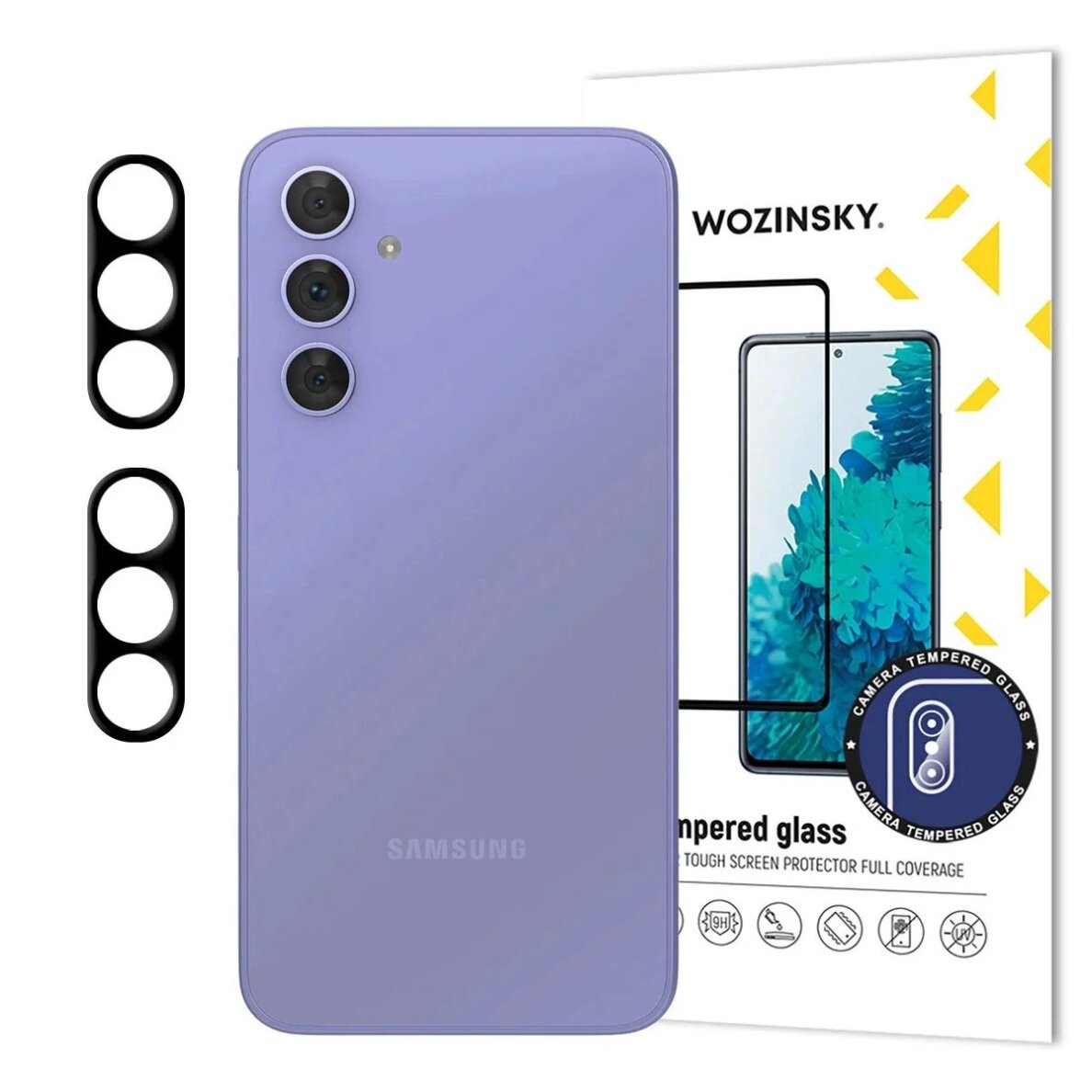 Samsung Galaxy A17 / A17 5G Wozinsky juodas pilnas kameros stiklas, 2 vnt. Samsung Galaxy A17 / A17 5G Wozinsky juodas pilnas kameros stiklas, 2 vnt.