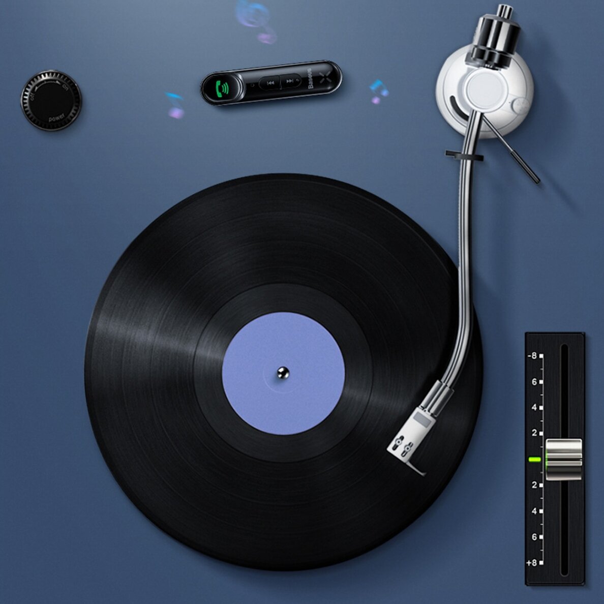 Bluetooth AUX transmitter Baseus BSBA-02 (Overseas Edition) - Juodas 11 Bluetooth AUX transmitter Baseus BSBA-02 (Overseas Edition) - Juodas 11