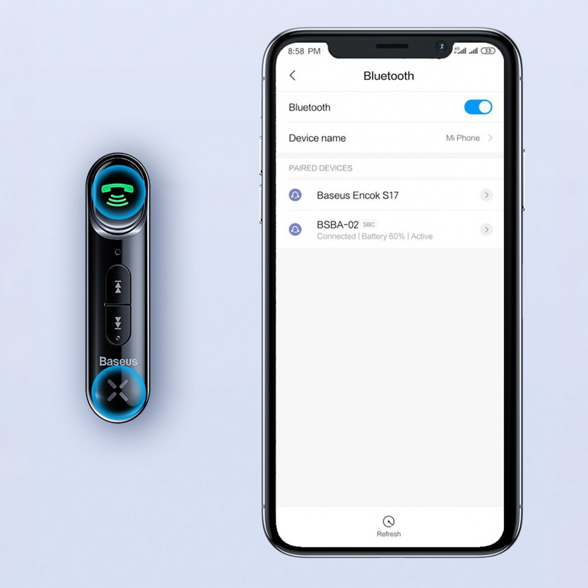 Bluetooth AUX transmitter Baseus BSBA-02 (Overseas Edition) - Juodas 15 Bluetooth AUX transmitter Baseus BSBA-02 (Overseas Edition) - Juodas 15