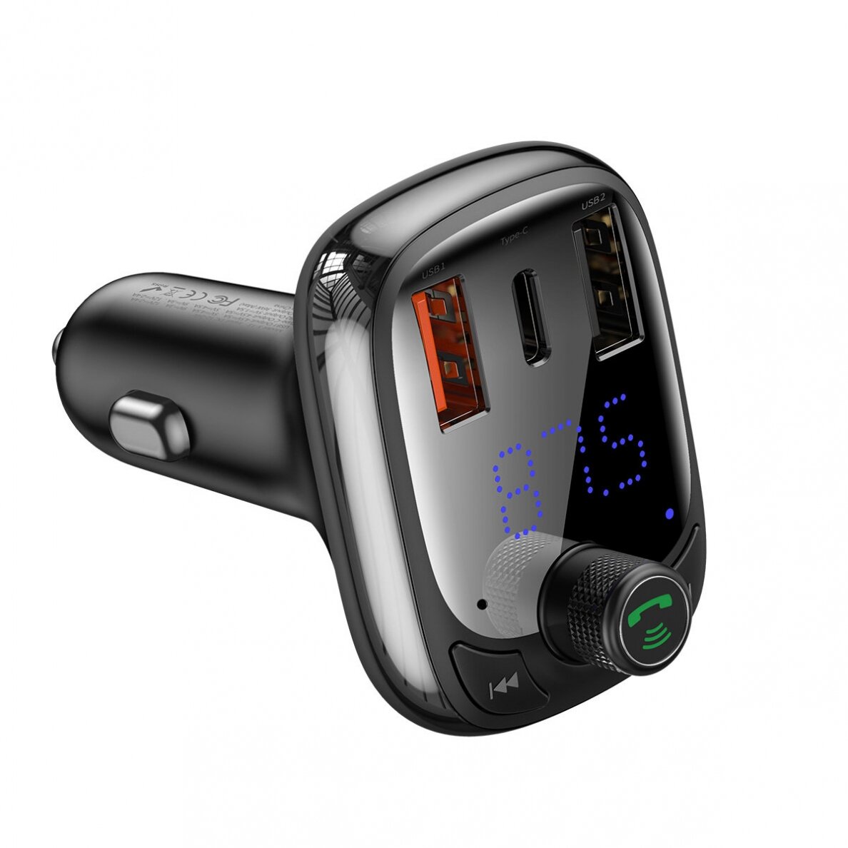 Bluetooth transmitter / car charger Baseus S-13 (Overseas Edition) - Juodas 4 Bluetooth transmitter / car charger Baseus S-13 (Overseas Edition) - Juodas 4