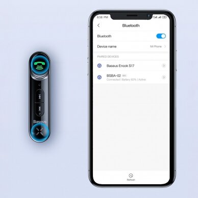 Bluetooth AUX transmitter Baseus BSBA-02 (Overseas Edition) - Juodas 15 Bluetooth AUX transmitter Baseus BSBA-02 (Overseas Edition) - Juodas 15