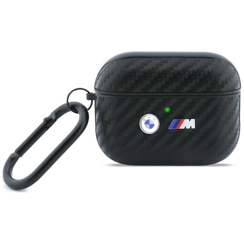 AirPods Pro 3 BMW Carbon Metal Logo dėklas – juodas