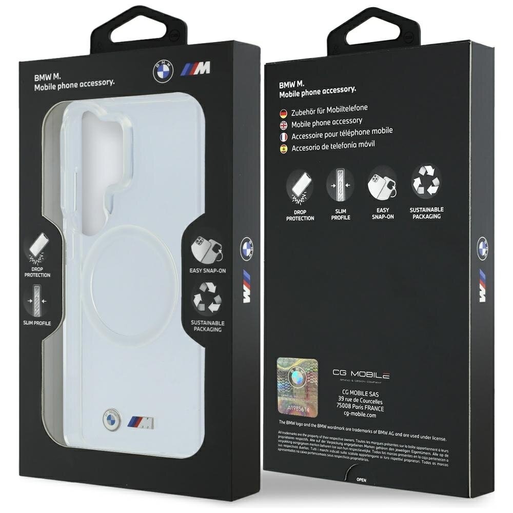 Samsung Galaxy S26 Ultra BMW IML Shockproof Metal Logo MagSafe dėklas – skaidrus 7