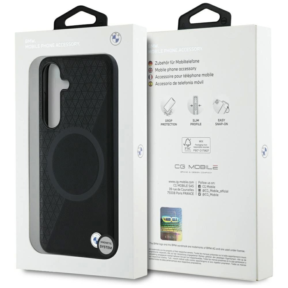 BMW Odinis Half Textured MagSafe Dėklas skirtas Samsung Galaxy S25 - Juodas 7