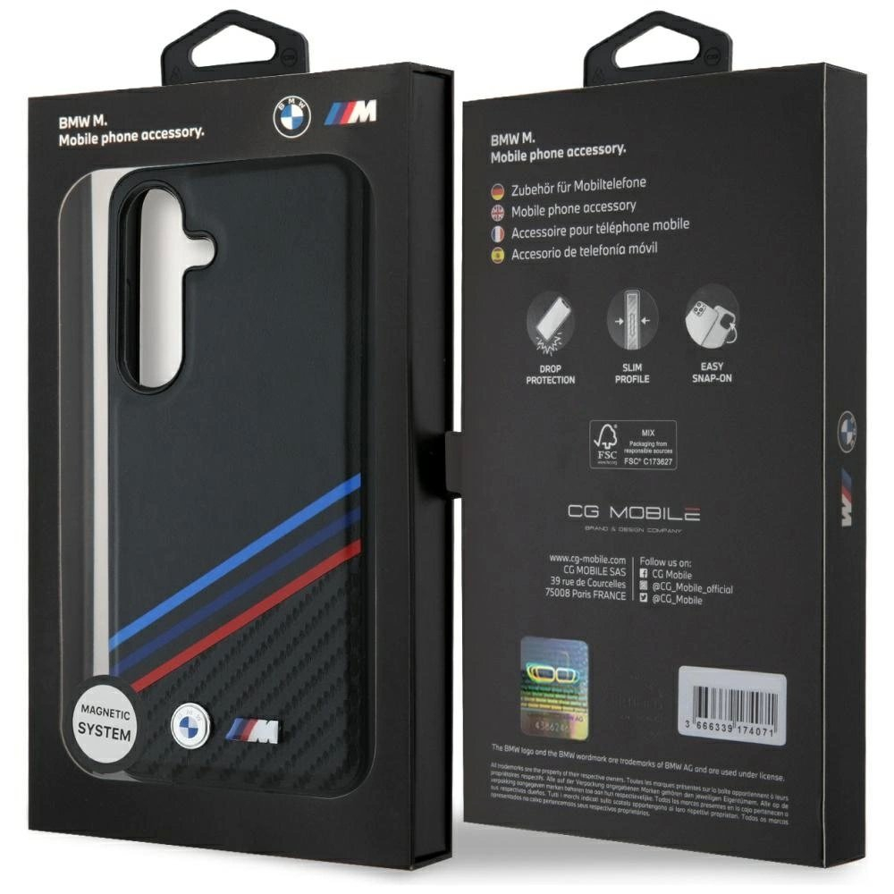 BMW Odinis Tricolor Crossing Stripes MagSafe Dėklas skirtas Samsung Galaxy S25 - Juodas 7