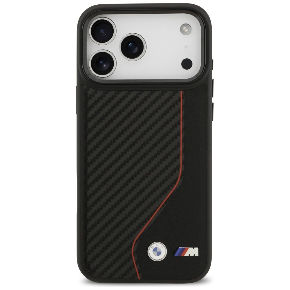 iPhone 17 Pro Max dėklas BMW M Carbon Line & Logo, MagSafe – raudonas 2 iPhone 17 Pro Max dėklas BMW M Carbon Line & Logo, MagSafe – raudonas 2
