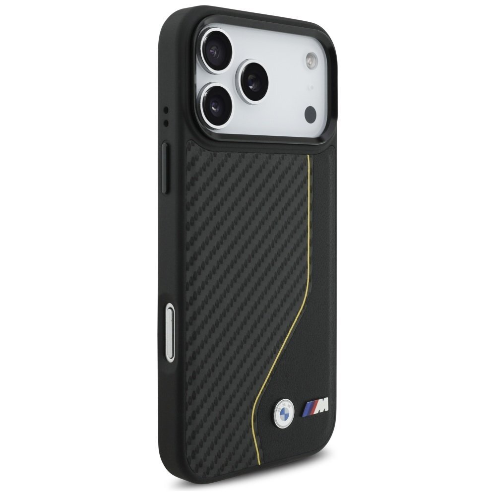 iPhone 17 Pro Max dėklas BMW M Carbon Line & Logo MagSafe – geltonas 3