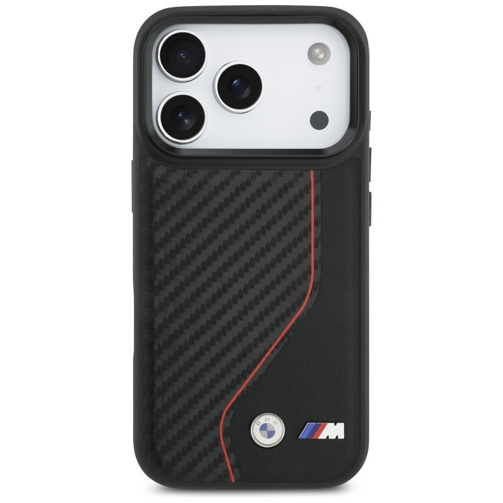 iPhone 17 Pro dėklas BMW M Carbon Line & Logo, MagSafe – raudonas 2 iPhone 17 Pro dėklas BMW M Carbon Line & Logo, MagSafe – raudonas 2